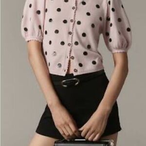 MAEVE PUFF-SLEEVE CASHMERE CARDIGAN SWEATER